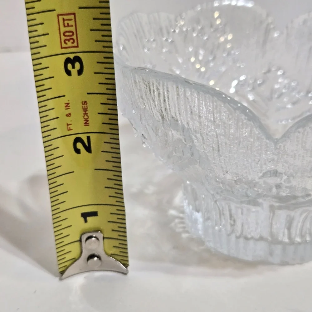 1980's Finnish Lasisepat for Dansk Cow Parsely Textured Clear Bowl 5